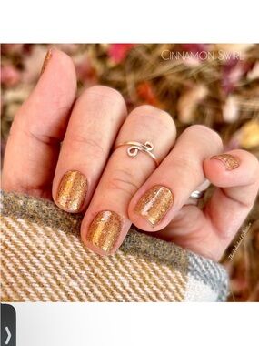 Color Street Nail Polish Strips CINNAMON SWIRL (FMG276) bronze white glitter NIP